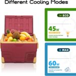 Alcool IR42 39,7L Réfrigérateur de Voiture portable congélateur et réfrigérateur, Glaciere Électrique à Compression pour Maison, dortoir, Camping (rouge) – Image 5