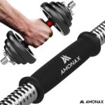 Amonax haltere musculation 20 30 kg, alteres barre poids musculation reglable homme femme, sport maison materiel poids à domicile haltérophilie, set haltères de fitness dumbbell kit – Image 7