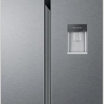 Haier HSR3918EWPG Réfrigérateur Side by Side SBS 90 Série 3 – Pose libre, 521L (328L + 177L), 177,5 cm, Distributeur d’eau avec réservoir, Multi-Airflow, Total No Frost, Dual-Inverter, Argent [Classe énergétique A++]