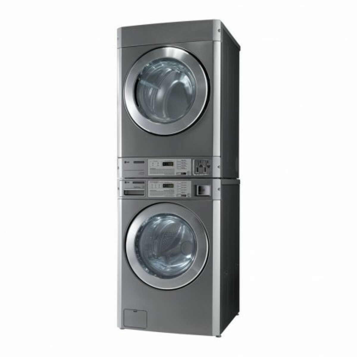 Colonne professionnel lave-linge et sèche-linge - monnayeur à- Acier inoxydable 686x766x983mm