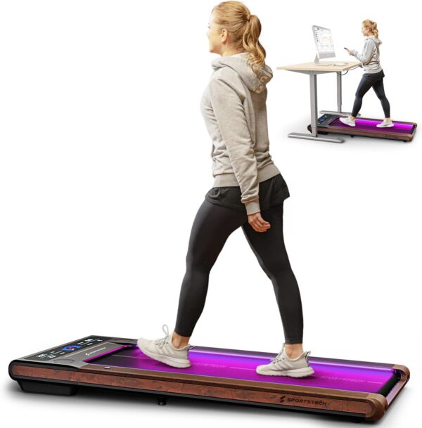 Sportstech Swalk Walking Pad & Tapis de Course Éclairé par LED, Pliable - pour la Maison & Bureau - Tapis de Marche avec Vitesse Ajustable