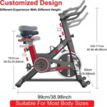 Vélo d'intérieur Vélo d'exercice stationnaire, coussin de siège confortable, support Ipad pour vélo d'entraînement cardio à domicile – Image 4