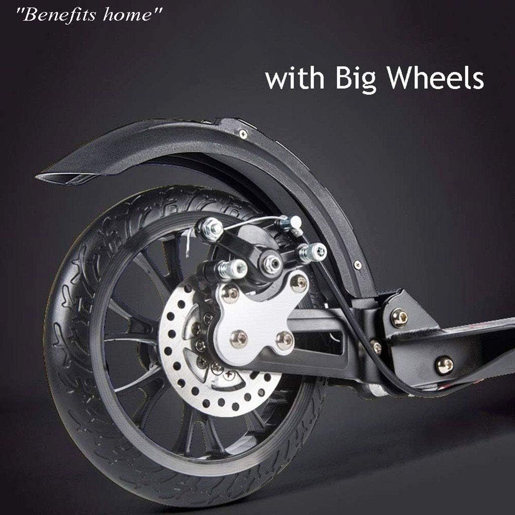 Trottinette, Trottinette Grande Roue, Scooter Adulte Jeune avec Double Suspension Double Frein, Scooter De Banlieue Pliant Élégant, Charge 100KG (Non Électrique) – Image 3