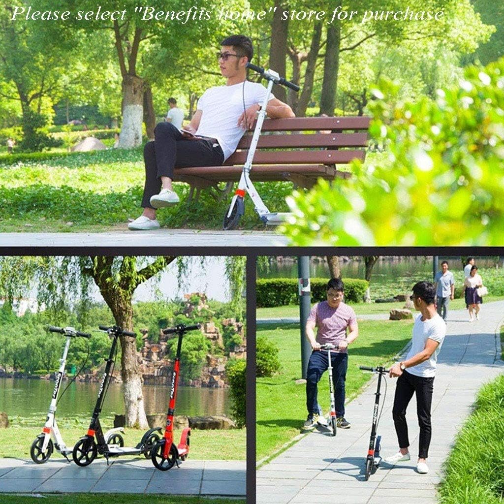Trottinette, Trottinette Grande Roue, Scooter Adulte Jeune avec Double Suspension Double Frein, Scooter De Banlieue Pliant Élégant, Charge 100KG (Non Électrique) – Image 5