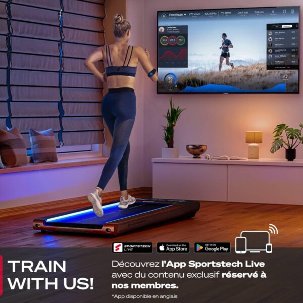 Sportstech Swalk Walking Pad & Tapis de Course Éclairé par LED, Pliable - pour la Maison & Bureau - Tapis de Marche avec Vitesse Ajustable – Image 7