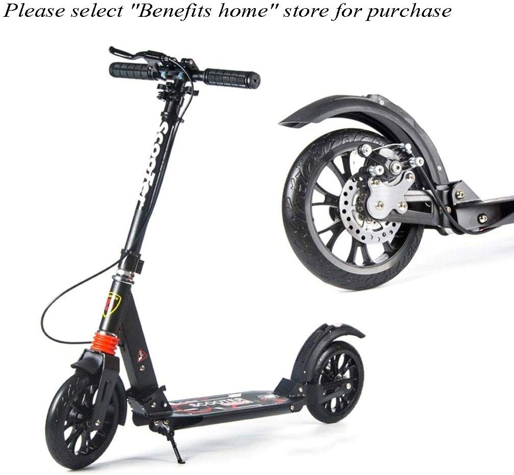 Trottinette, Trottinette Grande Roue, Scooter Adulte Jeune avec Double Suspension Double Frein, Scooter De Banlieue Pliant Élégant, Charge 100KG (Non Électrique) – Image 7