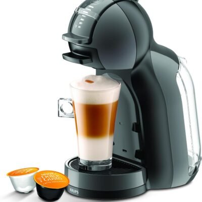 Nescafé Dolce Gusto Krups Machine à café, Cafetière capsules, Pression 15 bars, Qualité professionnelle, Large choix de boissons chaudes ou froides, Mini Me, Noir/Gris YY1500FD