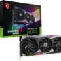 MSI GeForce RTX 4070 Gaming X Trio 12G Carte Graphique - GPU RTX 4070, GDDR6X 12GB (21Gb/s/192 Bits), PCIe 4.0 - TRI FROZR 3 (3 x Ventilateurs TORX 5.0), RGB - HDMI 2.1, DisplayPort 1.4a