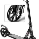 QQW Scooters Adulte Adult Radiable Pliable Adult Kick avec Frein À Main Suspension Arrière Avant 40 Mm Extra Large Que Les Roues Prennent en Charge 220 LB Non Électrique Non Électrique