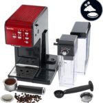 Breville Machine à café et expresso PrimaLatte II | Pompe italienne à 19 bars | convient pour le café en poudre ou en dosettes | Mousseur à lait automatique intégré | Noir / rouge | VFC109X-01 – Image 2