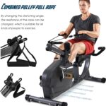 ISE Vélo d'appartement Semi-Allongé Pulse Couché, Résistance magnétique à 8 Niveaux, Siège Réglable avec Dossier et l'Ecran LCD, Corde de traction de poulie, SY-6910 – Image 4
