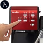 Breville Machine à café et expresso PrimaLatte II | Pompe italienne à 19 bars | convient pour le café en poudre ou en dosettes | Mousseur à lait automatique intégré | Noir / rouge | VFC109X-01 – Image 3