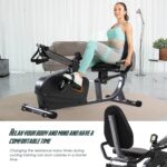 ISE Vélo d'appartement Semi-Allongé Pulse Couché, Résistance magnétique à 8 Niveaux, Siège Réglable avec Dossier et l'Ecran LCD, Corde de traction de poulie, SY-6910 – Image 8
