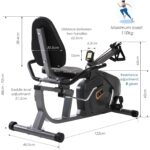 ISE Vélo d'appartement Semi-Allongé Pulse Couché, Résistance magnétique à 8 Niveaux, Siège Réglable avec Dossier et l'Ecran LCD, Corde de traction de poulie, SY-6910 – Image 9