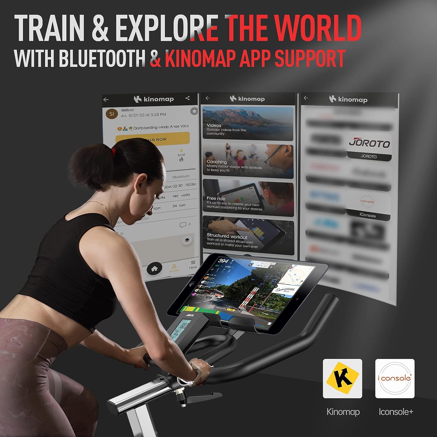 JOROTO X2 Vélo d'Appartement Professionnel et JOROTO X2PRO Bluetooth Vélo d'Appartement Vélo de Fitness Ergomètre avec Résistance Magnétique Réglable et Système de Courroie avec Grand Support Tablette - Capacité de Charge 150KG – Image 10