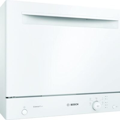 Bosch SKS51E32EU – Lave-vaisselle Compact Série 2 – Pose-libre, 55 cm – 6 couverts – 5 programmes – Moteur EcoSilence Drive – Blanc [Classe énergétique F]