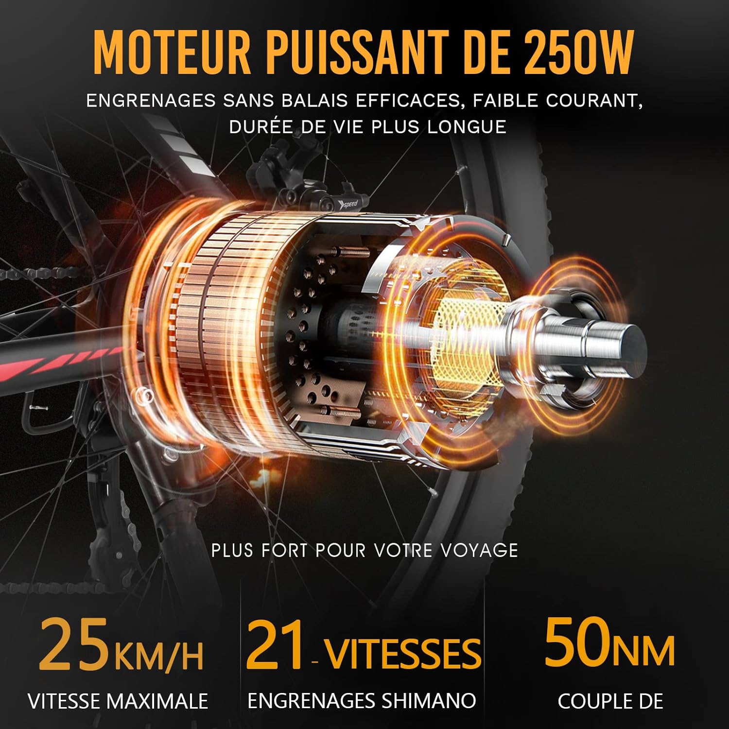 Vivi H6 Vélos électriques Adulte Unisexe, Bleu 26, Pouces – Image 5