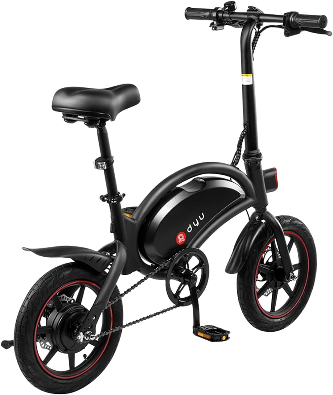 DYU Vélo Électrique Pliable,14 Pouces Vélo Électrique Portable,Smart E-Bike avec 3 Modes de Conduite, Pédalage Assisté, Hauteur Réglable, Portable Compact, Adulte Unisexe – Image 7