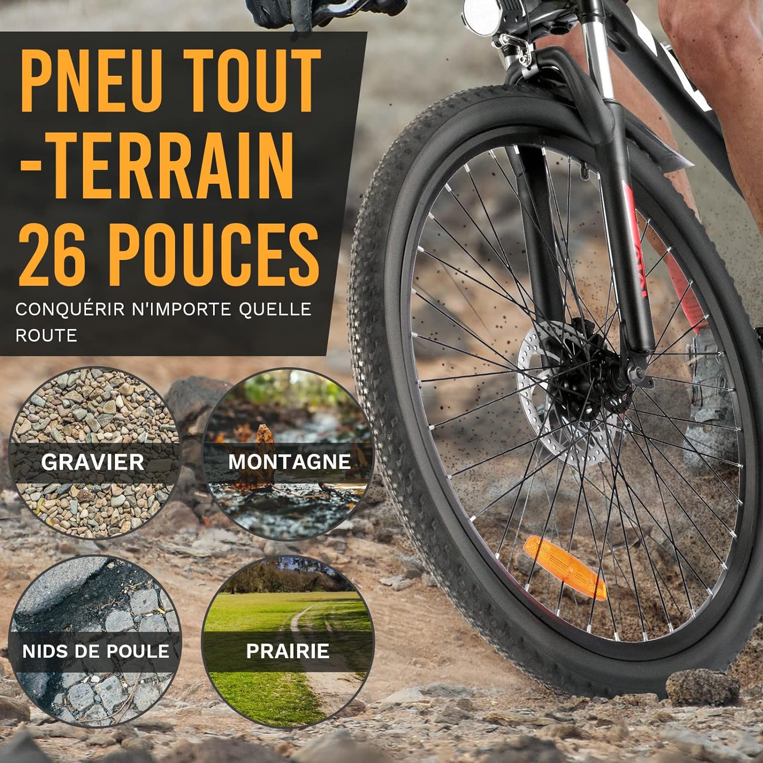 Vivi H6 Vélos électriques Adulte Unisexe, Bleu 26, Pouces – Image 8