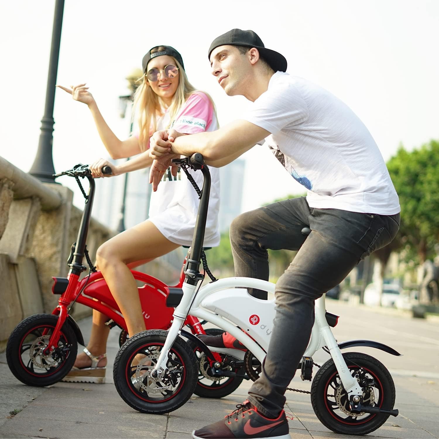 DYU Vélo Électrique Pliable,14 Pouces Vélo Électrique Portable,Smart E-Bike avec 3 Modes de Conduite, Pédalage Assisté, Hauteur Réglable, Portable Compact, Adulte Unisexe – Image 2