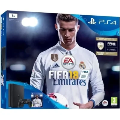 Console Sony PlayStation 4 Slim 1 To + Manette + Fifa 2018 – Noir – Reconditionné – Très bon état