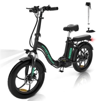 HITWAY Vélo Électrique,20 Fat Tire Ebikes, Moteur Super Puissant de 250 W, Vélos électriques Pliants avec Système SHIMANO à 7 Vitesses, 36V/11,2AH E-Bike Urbain