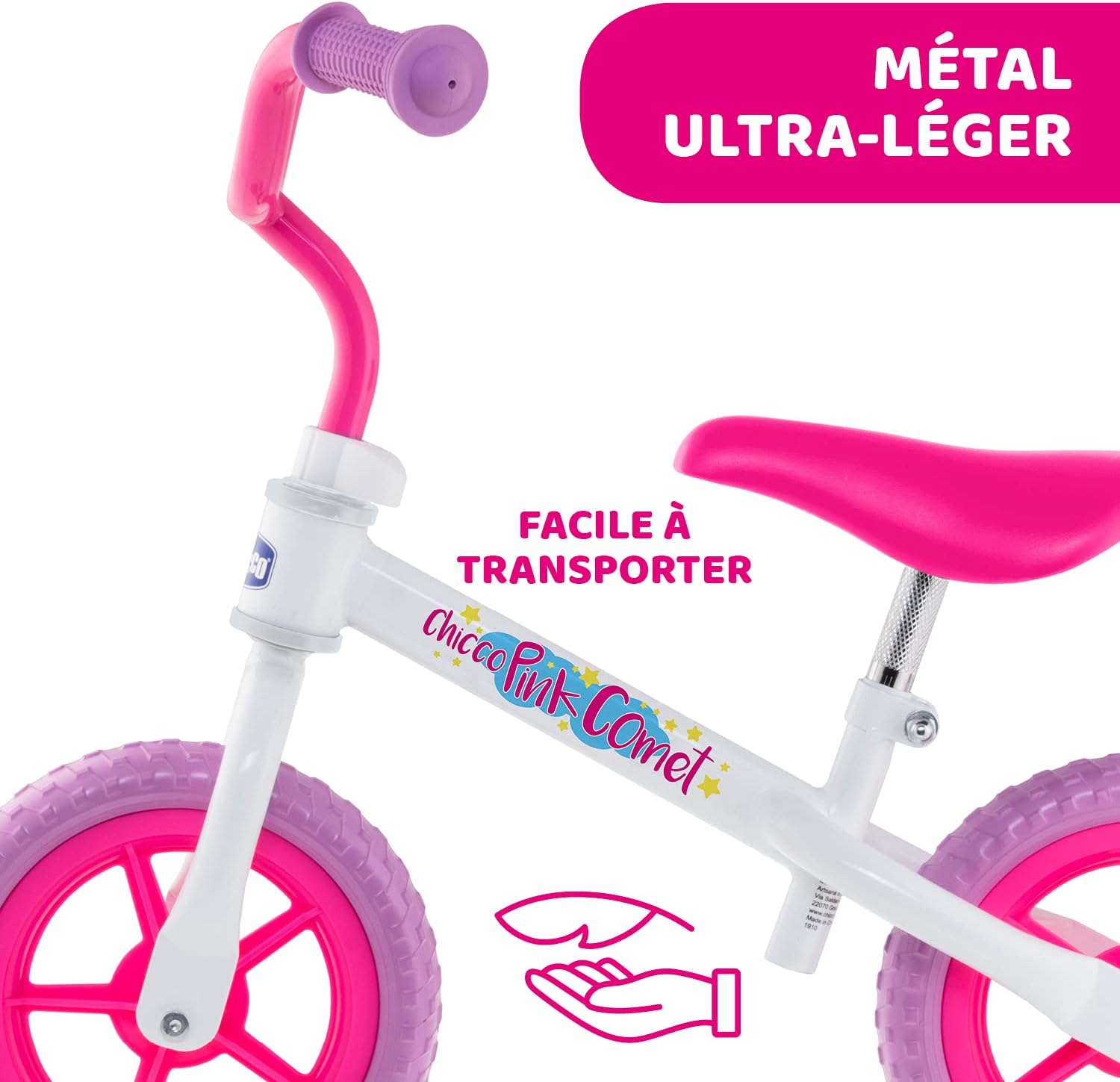 Chicco Draisienne Bébé, Velo sans Pédales avec Guidon et Selle Réglables, 25 Kg Maxi, Comet - Jeux pour Enfants de 2 à 5 Ans – Image 7