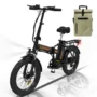 HITWAY Vélo électrique Pliable 20*3.0 E-Bike Noir Orange - Batterie Amovible 36V11.2Ah